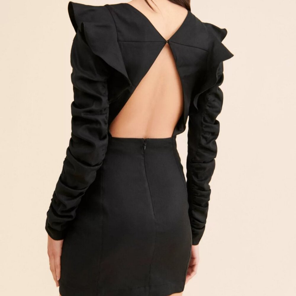 Audette Eclipse Mini Dress in Black - Picture 3 of 9